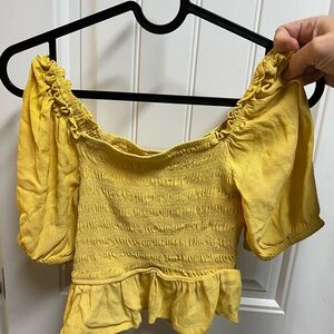 Yellow crop top